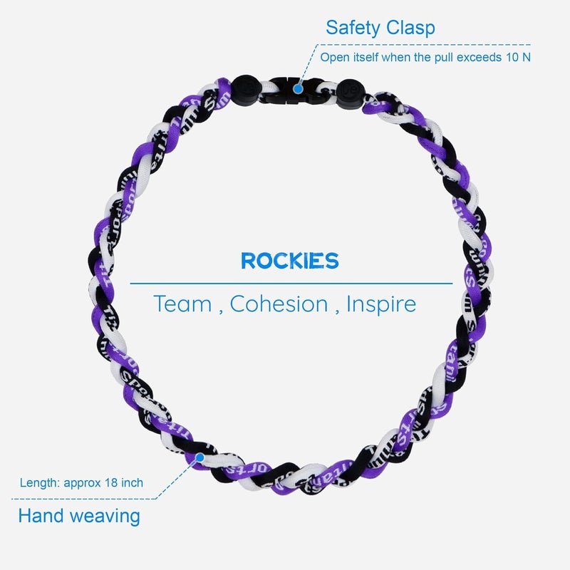 SUPBOMM Baseball Rope Necklaces, League Team Colors Braided Necklace, Baseball Team Gifts - Image 2